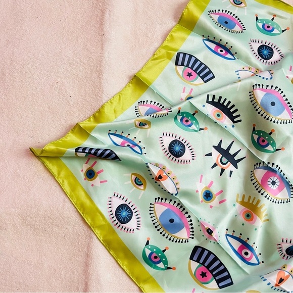 pistachio Green Wrap with evil eye scarf - Picture 1 of 4